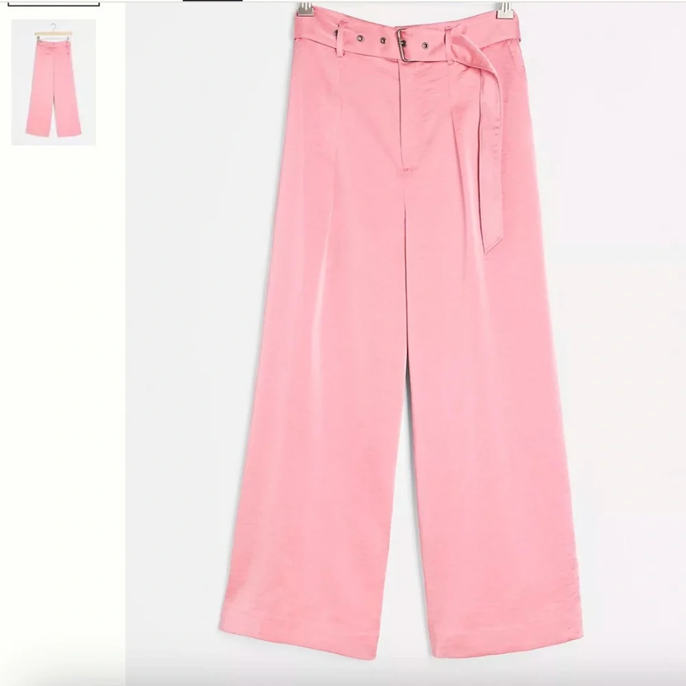 Valma Cropped Wide Leg Chic Glam Trouser Belted Hipster Party Classy Hip Pants